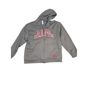 Alabama Crimson Tide Hoodie Mens XL Gray NCAA Football Fleece Full Zip Jacket